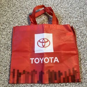 Toyota Reusable Tote Shopping Bag Let's Go Places Red White Logo Groceries Car